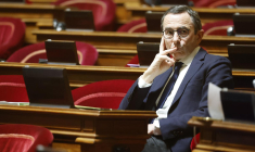 Bruno Retailleau, le 1er février 2023, au Sénat ( AFP / Ludovic MARIN )