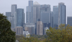 Une vue de la ligne d'horizon de Canary Wharf, à Londres