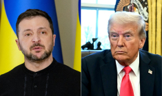 Volodymyr Zelensky et Donald Trump (photo-montage) ( AFP / TETIANA DZHAFAROVA )