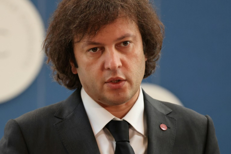 Le Premier ministre géorgien Irakli Kobakhidzé photographié lors d'un sommet de la Communauté politique européenne (CPE), le 2 octobre 2025 à Copenhague ( AFP / Ludovic MARIN )
