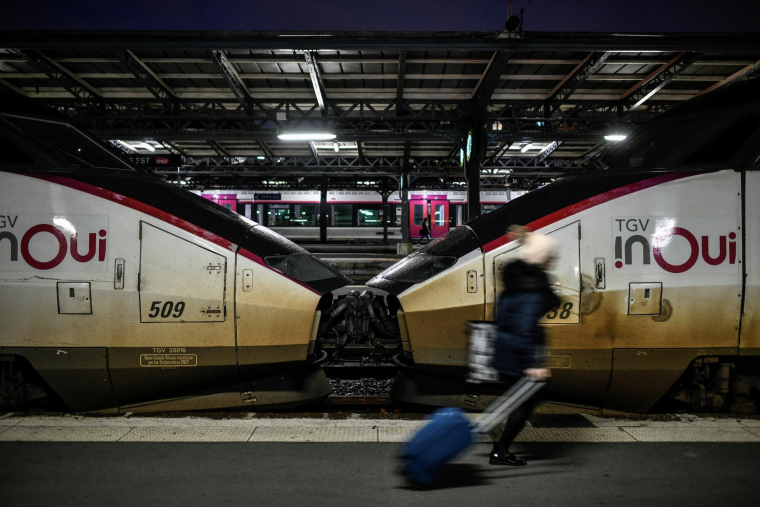 Pour les TGV, on ne comptera qu'entre 1 train sur 3 et 1 train sur 5 ( AFP / STEPHANE DE SAKUTIN )