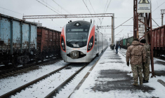 Un train, en gare de Kramatorsk (Ukraine), en février 2023 ( AFP / YASUYOSHI CHIBA )