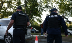 Officiers de police à Sartrouville dans le nord de Paris, 2 septembre, 2025 ( POOL / Thibaud MORITZ )