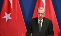 Recep Tayyip Erdogan à Budapest, en Hongrie, le 18 décembre 2023. ( AFP / ATTILA KISBENEDEK )