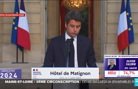 "Ce soir, une nouvelle ère commence", déclare Gabriel Attal
