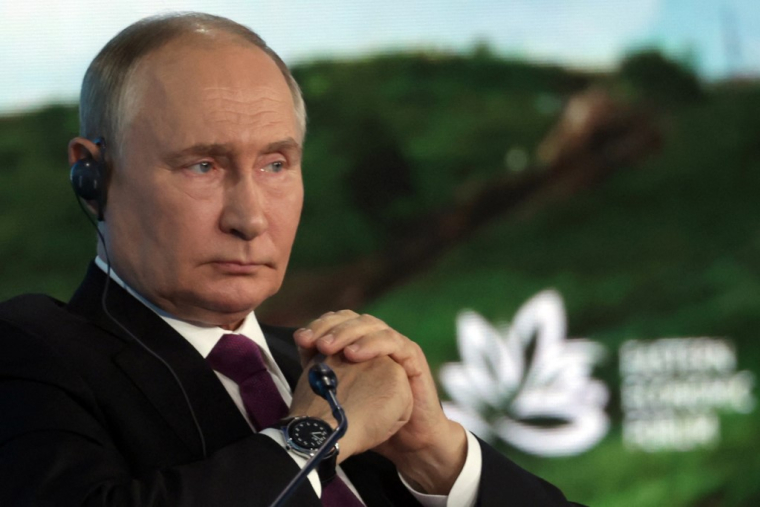 Vladimir Poutine à Vladivostok, en Russie, le 5 septembre 2024. ( POOL / VYACHESLAV PROKOFYEV )