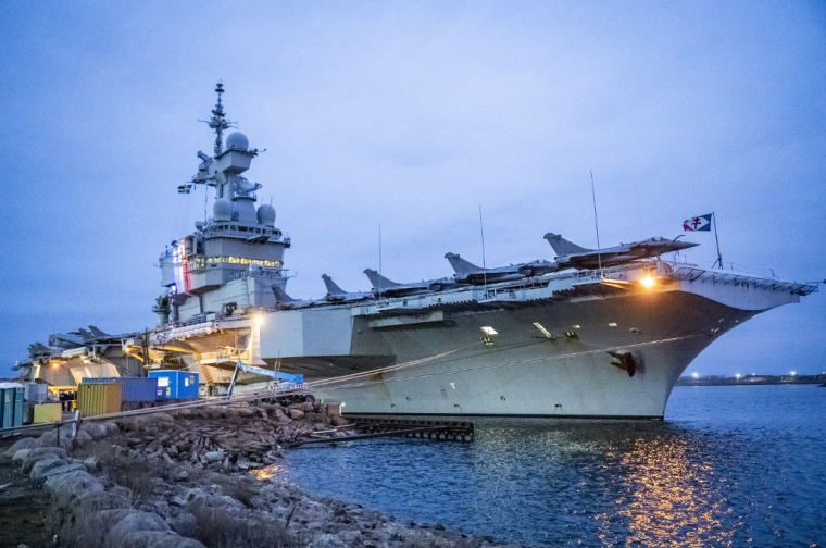 Le Charles de Gaulle à Malmö, en Suède, le 25 février 2026. ( TT NEWS AGENCY / JOHAN NILSSON )