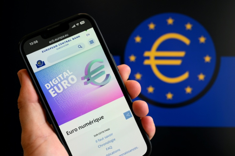 Application de la Banque centrale européenne consacrée à l'euro numérique,  février 2026 ( AFP / Nicolas TUCAT )