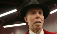 L'anatomiste allemand et inventeur de la technique de plastination Gunther von Hagens, lors de l’ouverture du musée Body Worlds à Londres, le 4 octobre 2018 ( AFP / Daniel LEAL )