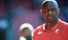 Patrick Vieira, alors entraîneur du Genoa, lors d'un match amical à Rennes ( AFP / JEAN-FRANCOIS MONIER )