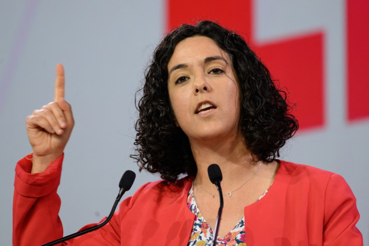 Manon Aubry, le 1er juin 2024, à Toulouse ( AFP / ED JONES )