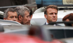 Le président français Emmanuel Macron au lycée Gambetta-Carnot d'Arras, en France