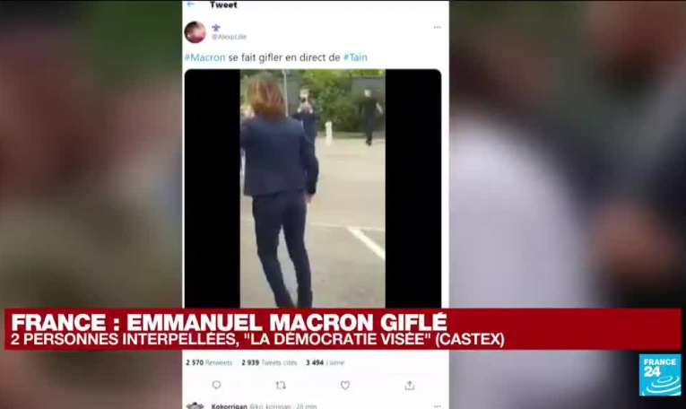 Emmanuel Macron giflé dans la Drome