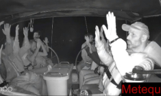 Capture d'écran d'images diffusées le 1er octobre 2025 par Global Sumud montrant les navires de la flottille en route pour Gaza tenter de briser le blocus israélien ( Global Sumud Flotilla / Handout )