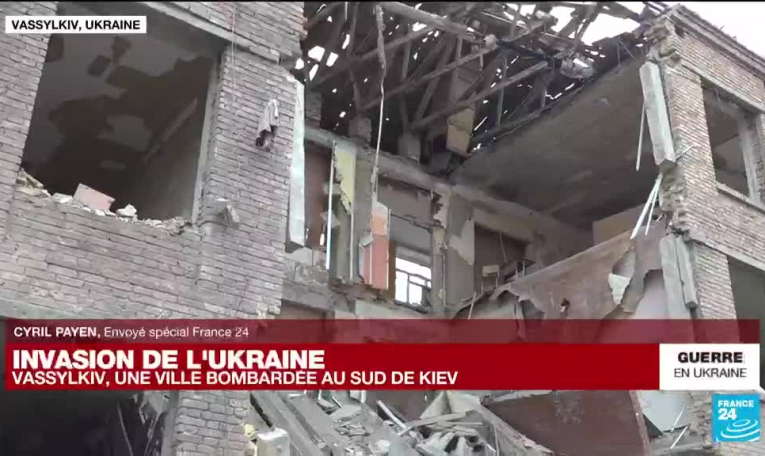 Invasion de l'Ukraine : Vassylkiv, ville bombardée au sud de Kiev