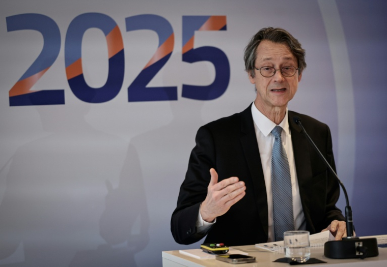 Le directeur général de Safran Olivier Andriès à Paris, le 13 février 2026  ( AFP / STEPHANE DE SAKUTIN )