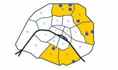 Les projets de baux réels solidaires sont situés dans cinq arrondissements parisiens. Ils seront lancés en 2021, 2022 et 2023. (© Foncière de Paris / Capture d'écran)