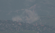 Fumée au-dessus du sud du Liban, vue du côté israélien