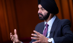 The World Bank recently committed to increasing its climate financing from 35 percent of total lending to 45 percent for the financial year ending June 30, 2025, with the money split between climate change adaptation and mitigation. The bank almost reached the 45 percent target last year, and is on track to beat it this year, World Bank president Ajay Banga said in an interview ahead of the IMF World Bank Annual Meetings in Washington next week."But what's inside the 45 is very important," he said, calling climate change adaptation policies like building climate-resilient infrastructure "development done smart." (Photo by Brendan Smialowski / AFP) ( AFP / BRENDAN SMIALOWSKI )