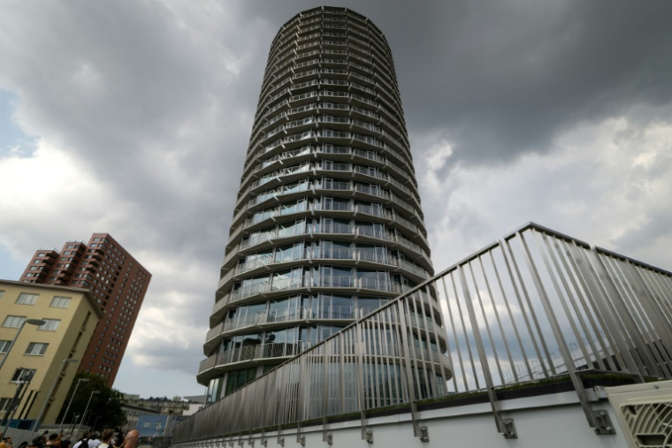 La tour du ministère slovaque de la Défense, le 16 juillet 2026 à Bratislava ( AFP / TOMAS BENEDIKOVIC )