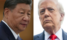 Combinaison d'images créée le 18 septembre 2025 du président chinois Xi Jinping à Beijing en Chine le 4 septembre 2025 et du président américain Donald Trump à Washington, aux Etats-Unis, le 16 septembre 2025 ( POOL / Lintao Zhang )