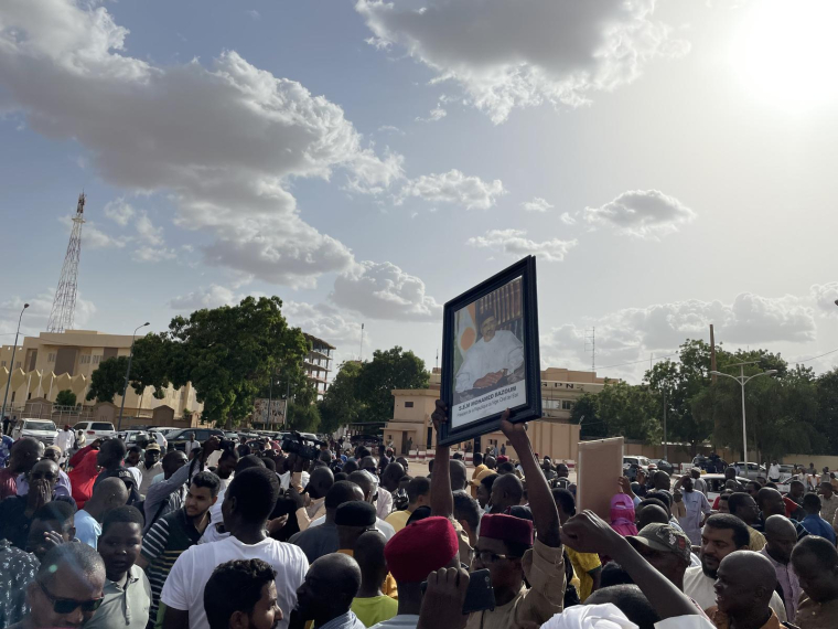 Une manifestation de soutien au président Mohamed Bazoum, à Niamey, le 26 juillet 2023 ( AFP / - )