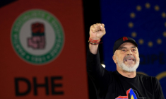 Le Premier ministre albanais sortant, le socialiste Edi Rama, en campagne à Tirana le 9 mai 2025 ( AFP / Adnan Beci )