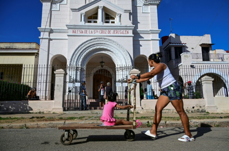 Vue de l'église catholique Santa Cruz de Jérusalem, à La Havane, le 14 avril 2026 ( AFP / YAMIL LAGE )