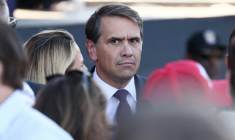 Le ministre américain de la Justice par intérim, Todd Blanche, participe à une cérémonie de lancement de la Grande foire américaine des Etats, sur l'esplanade du Mall à Washington, le 24 juin 2026 ( AFP / Jemal COUNTESS )
