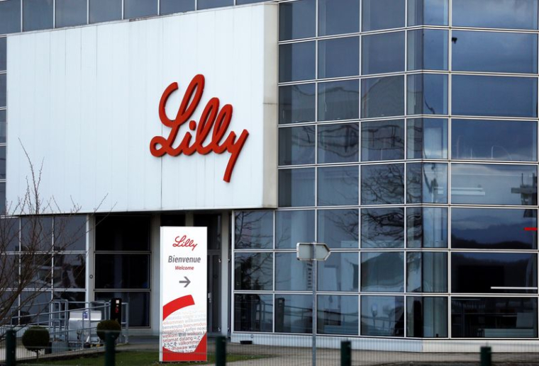Le logo de Lilly à Fegersheim près de Strasbourg