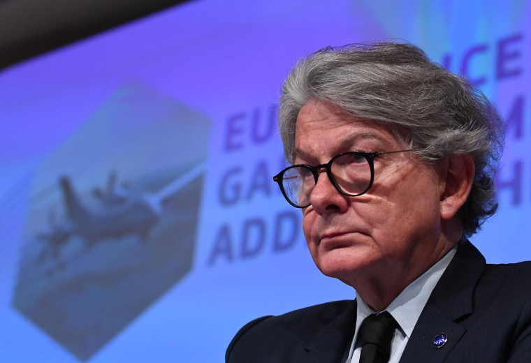 Thierry Breton, le 18 mai 2022, à Bruxelles ( AFP / JOHN THYS )