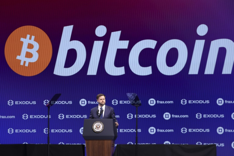 Le vice-président américain, JD Vance, lors de la conférence Bitcoin 2025 à Las Vegas, le 28 mai 2025 dans le Nevada ( AFP / Ian Maule )