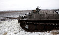 Photo de Vlad, soldat de la 80e Brigade d'assaut aérien, en première ligne lors d'un cessez-le-feu annoncé par la Russie pendant la période de Noël orthodoxe