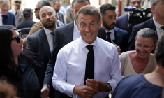 Emmanuel Macron, à Mirepoix (Ariège), le 27 avril 2026 ( POOL / VALENTINE CHAPUIS )