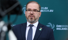 Robertas Kaunas, le ministre lituanien de la Défense, à Wicklow, en Irlande, le 1er septembre 2026. ( AFP / PAUL FAITH )