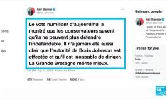 Royaume-Uni : les députés ouvrent une enquête à l'encontre de Boris Johnson dans l’affaire du "Partygate"
