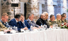 Photo du ministère turc des affaires étrangères, lors des pourparlers de paix Ukraine/Russie, à Istanbul le 16 mai  ( TURKISH FOREIGN MINISTRY / Handout )