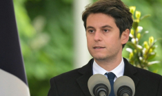 Gabriel Attal, alors Premier ministre, le 24 avril 2026, à Paris ( AFP / Bertrand GUAY )