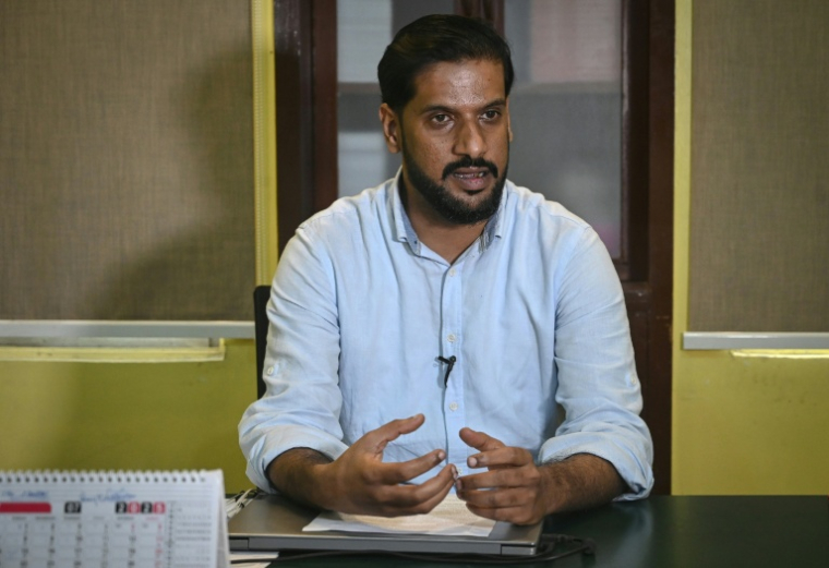 Kashif Mirza, de l'ONG Sparc, lors d'une interview avec l'AFP à Karachi, le 31 juillet 2025 au Pakistan ( AFP / Rizwan TABASSUM )