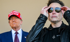 Elon Musk et Donald Trump, lors du lancement d'une fusée Starship, en novembre 2024 ( GETTY IMAGES NORTH AMERICA / BRANDON BELL )