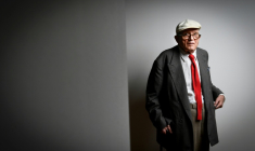 David Hockney au Centre Pompidou à Paris le 16 juin 2017 ( AFP / Martin BUREAU )