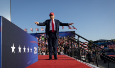 Donald Trump à Des Moines, aux Etats-Unis, le 3 juillet 2025. ( GETTY IMAGES NORTH AMERICA / SCOTT OLSON )