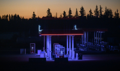 Une station essence à Grassland, en Alberta, au milieu de la forêt boréale, le 6 septembre 2022 ( AFP / Ed JONES )