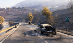 Après un incendie à Omis, en Croatie, le 14 août 2026 ( AFP / MIROSLAV LELAS )