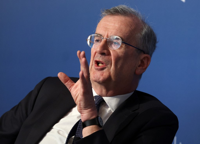 François Villeroy de Galhau à Washington, aux États-Unis, le 12 avril 2023. ( GETTY IMAGES NORTH AMERICA / KEVIN DIETSCH )