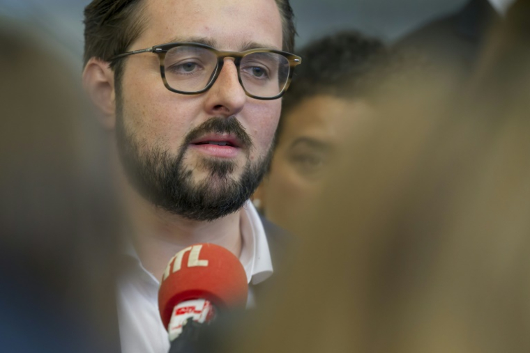 Le député socialiste Philippe Brun, lors d'un point presse au 81e Congrès de son parti, Nancy, le 15 juin 2025 ( AFP / Jean-Christophe VERHAEGEN )