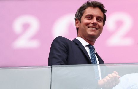 Gabriel Attal à Saint-Denis, le 11 août 2024. ( AFP / FRANCK FIFE )