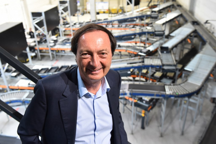 Michel-Édouard Leclerc à Champagné, le 20 mars 2019 ( AFP / JEAN-FRANCOIS MONIER )