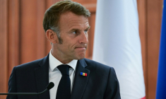 Le président de la République Emmanuel Macron le 27 août 2025, à Chisinau, en Moldavie ( AFP / Daniel MIHAILESCU )