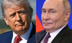 Donald Trump a assuré qu'il n'y aurait pas de "paix immédiate" en Ukraine après une conversation avec Vladimir Poutine ( AFP / SAUL LOEB )
